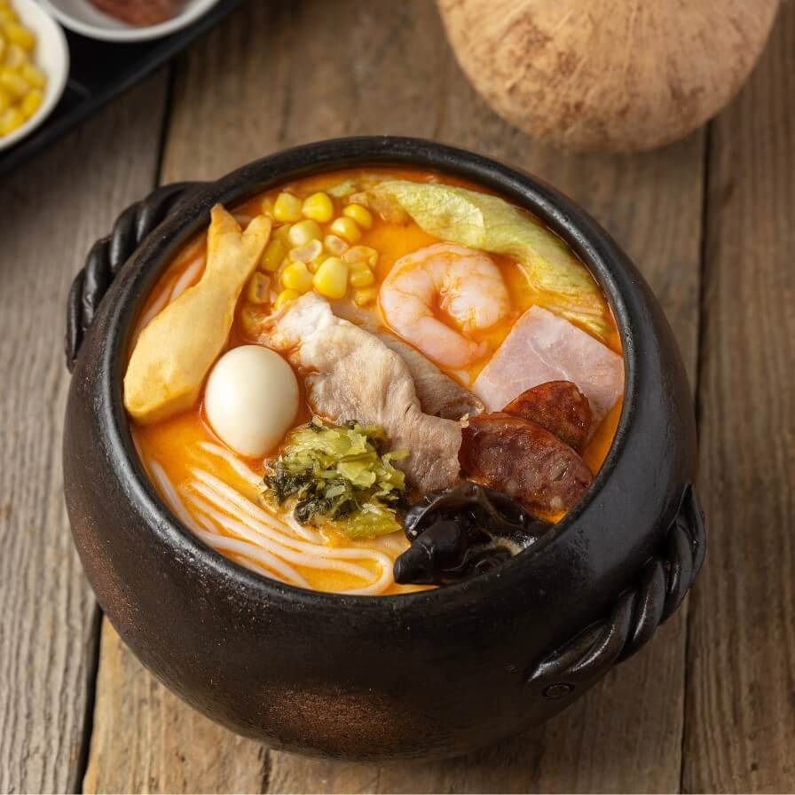 Curry Coconut Crossing-the-Bridge Rice Noodle Soup